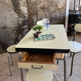 Formica and chrome extension table 2 stools 2 chairs
