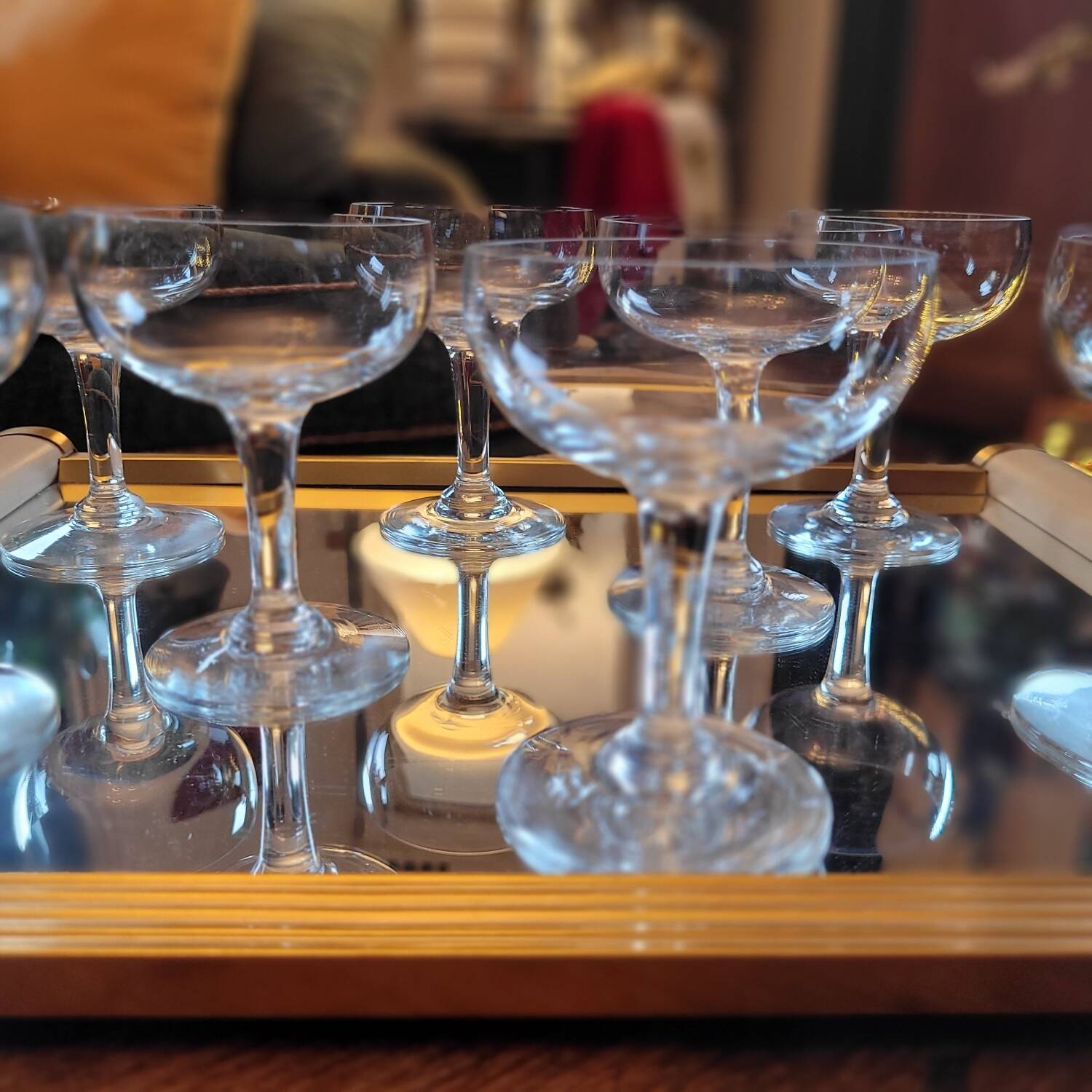 vintage champagne glasses from the 1950s-60s
