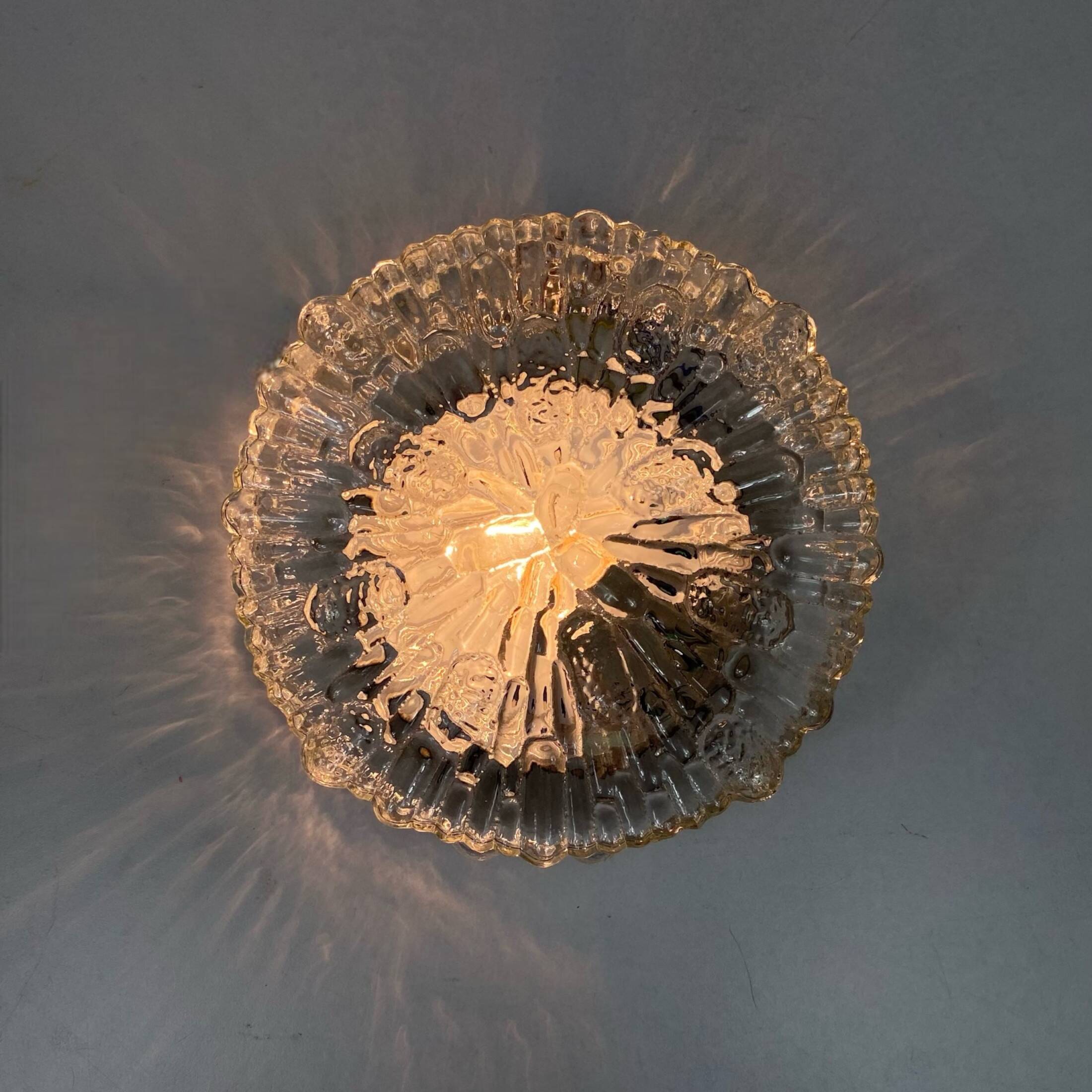Minimalist glass ceiling wall light 1970 1980 seventies eighties LAMP-7137
