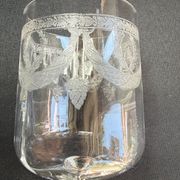 4 Water glasses – Guilloché crystal – Art Nouveau