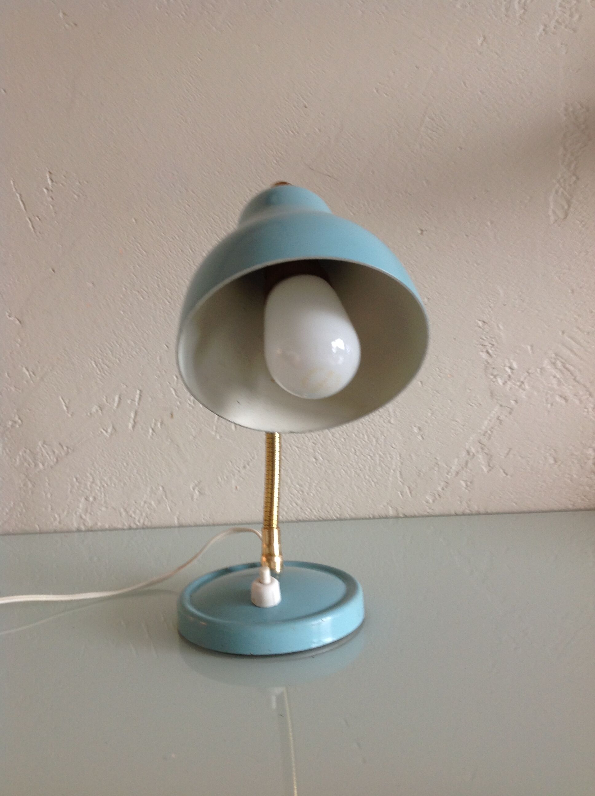 Sky blue / vintage casserole lamp 50s-60s