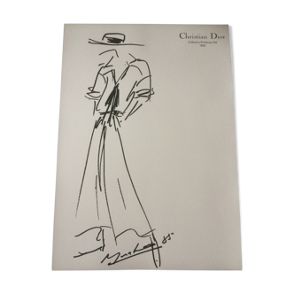 Christian Dior, fashion illustration, spring-summer 1985