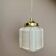 Vintage art deco globe pendant light in pale pink opaline.