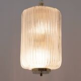 Attributed to Tomaso Buzzi Art Dèco Style Brass Murano Glass Lantern Chande