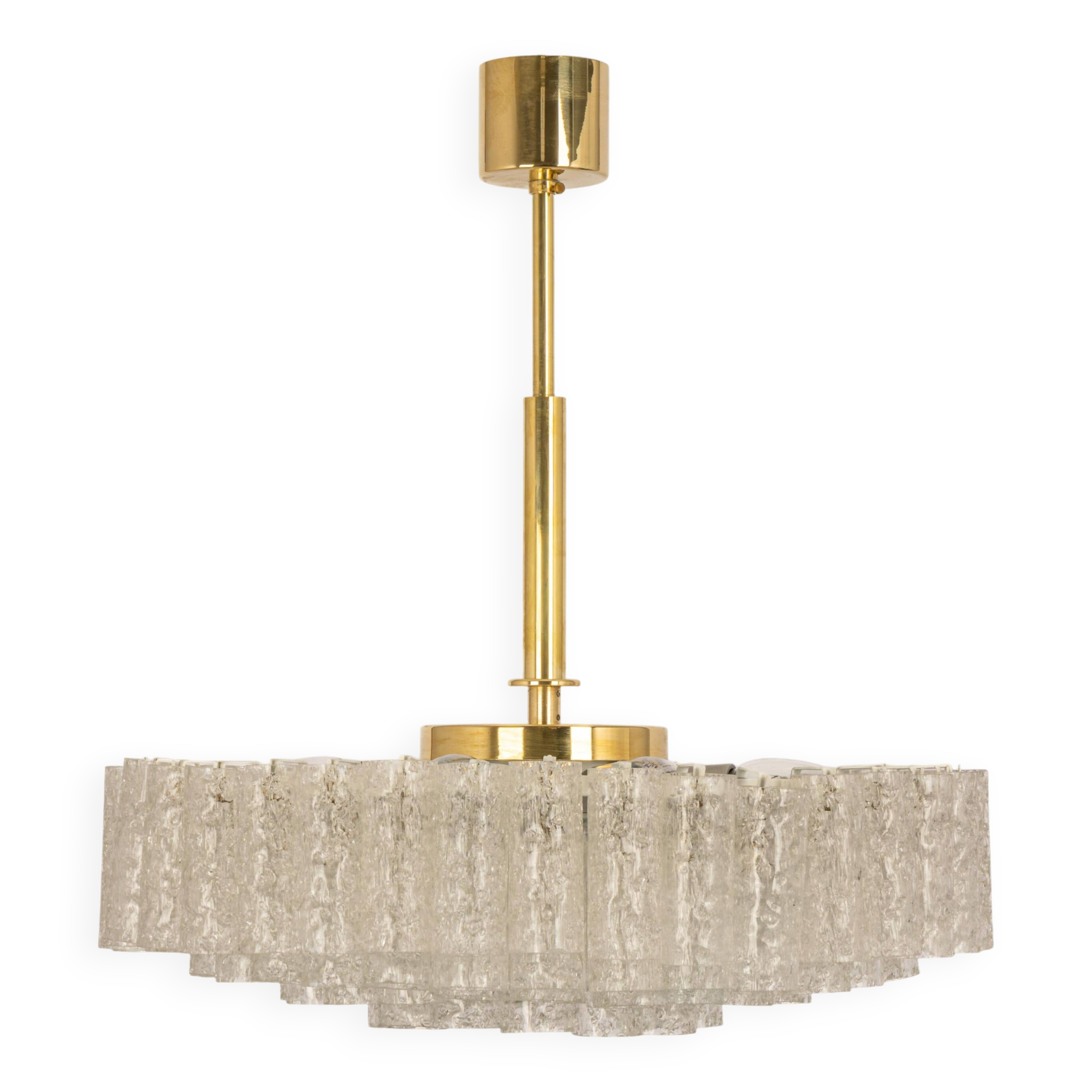 Large Doria chandelier with frosted glass tubes, Germany, 1960s.