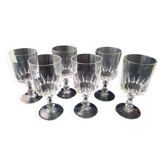 6 water glasses or large wine glasses Crystal d'Arques Model Louvre