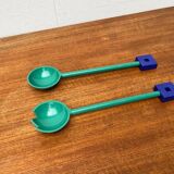 Postmodern Italian salad cutlery from the Euclid series by Michael Graves for Alessi, 1980s, set of 2.