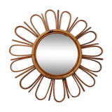 Rattan mirror daisy