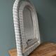 Rattan mirror, white woven wicker, 1960 57x73cm