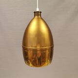 Old brass hanging lamp, which we believe is made from the drum of one of the very old coffee grinder