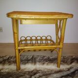 Magazine rack vintage rattan