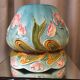 Cache-pot en barbotine decor floral multicolore st clement