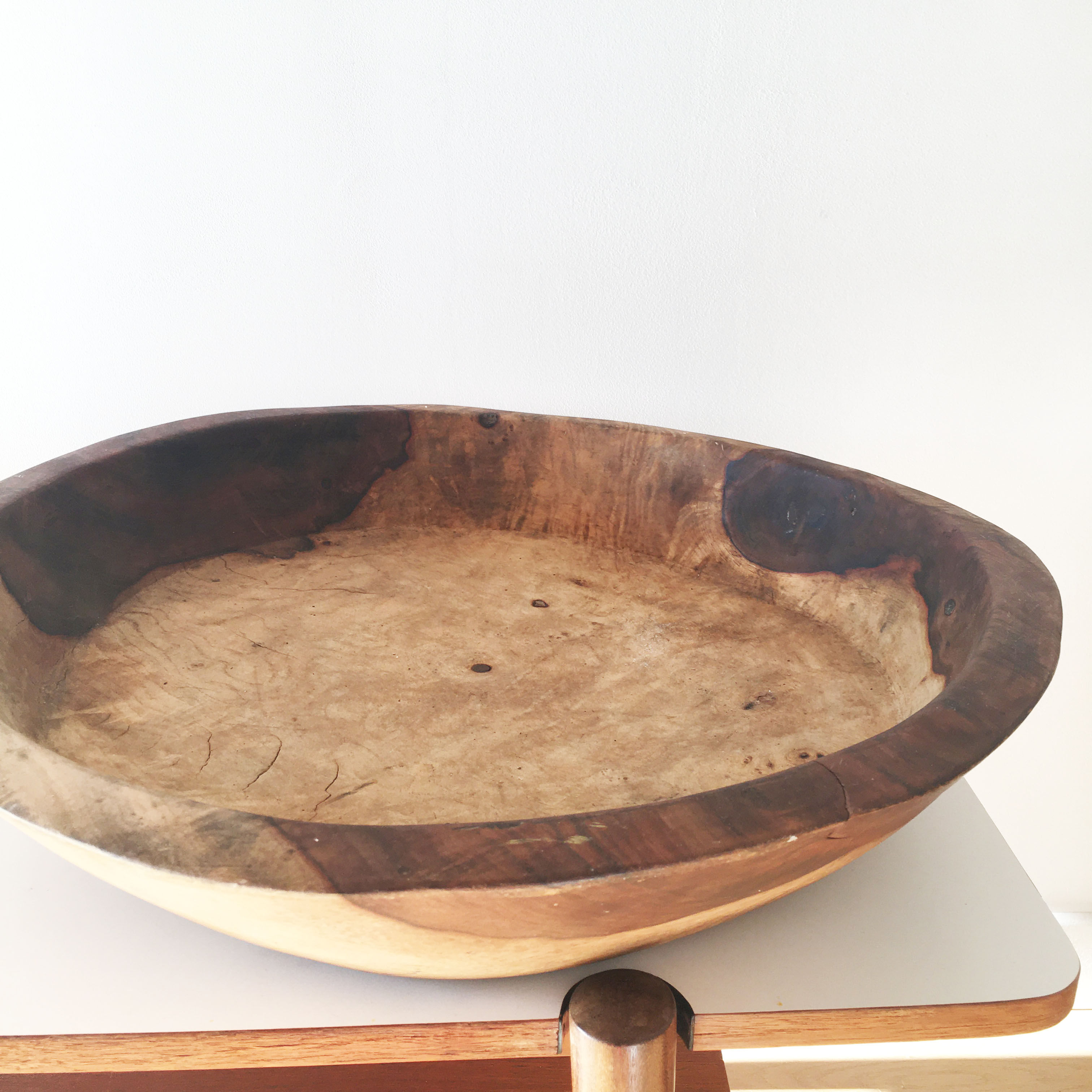 Brutalist solid wood dish 57cm
