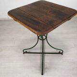 Garden pedestal table metal wood