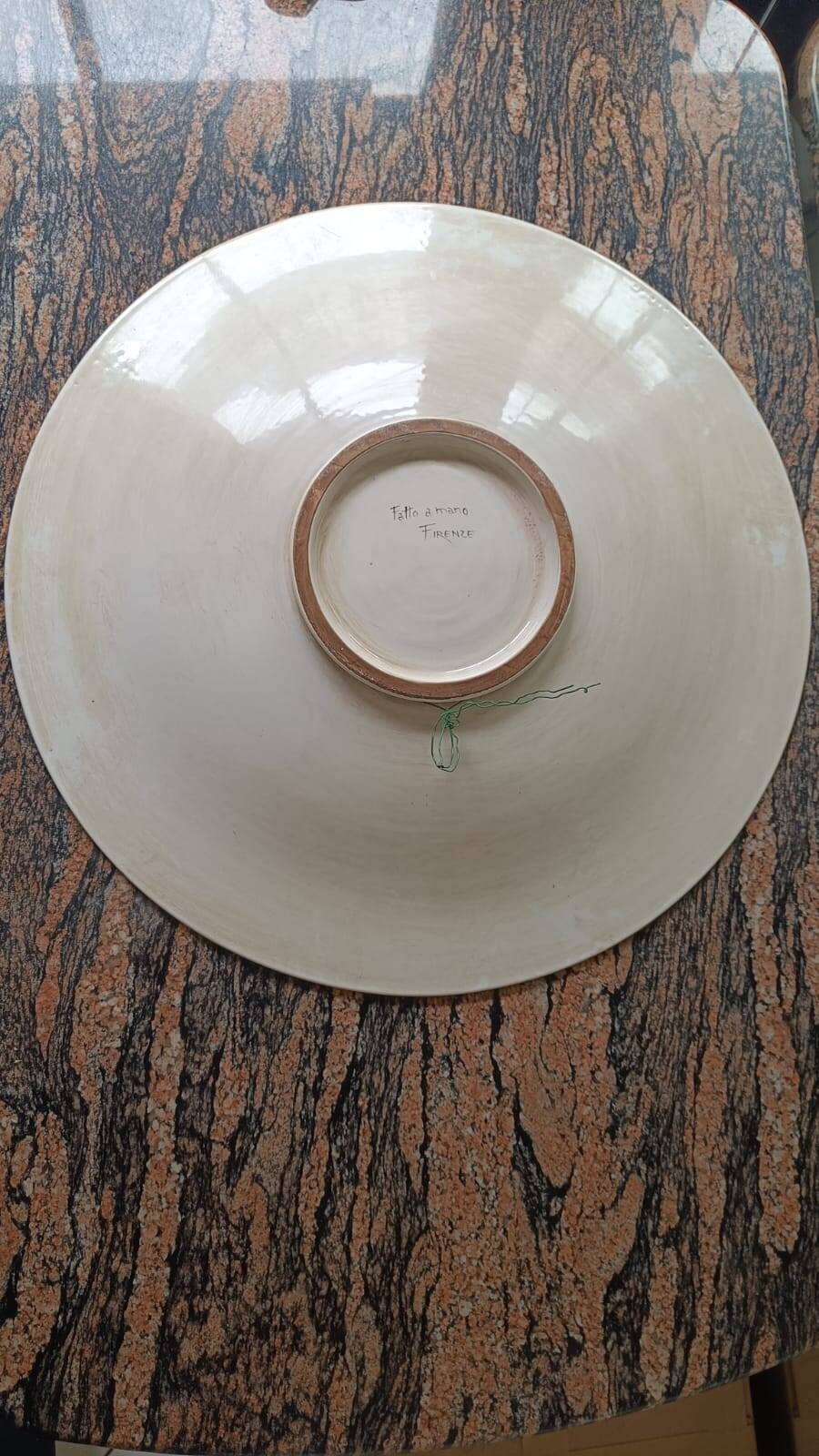 Large hand-painted Florentine wall plate 75 cm, Ricceri – Florence