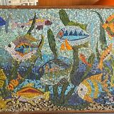 Grande fresque murale vintage mosaïque 1950