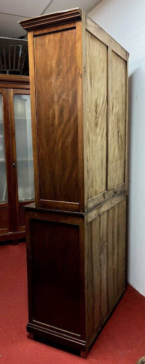 Professional furniture: bookcase with solid wood blind filing cabinet circa 1880