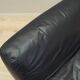 Black leather pouf/armchair, Italian design, 1960s, made in Italy.