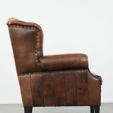 Timeless sheepskin wingback armchair with beautiful colours