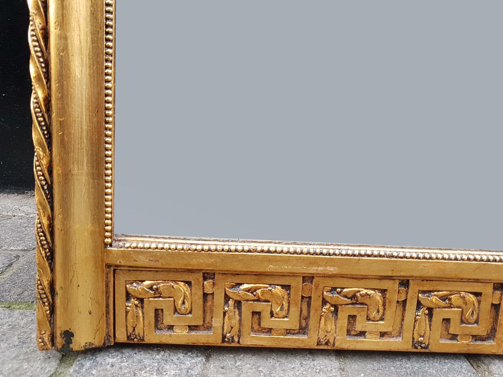 Miroir de cheminée doré, bois et verre, 19ème