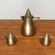 Metal Art Deco teapot, sugar bowl, milk jug, 1960s, set of 3