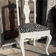 Antique Baroque chair redesigned in Zebra fabric