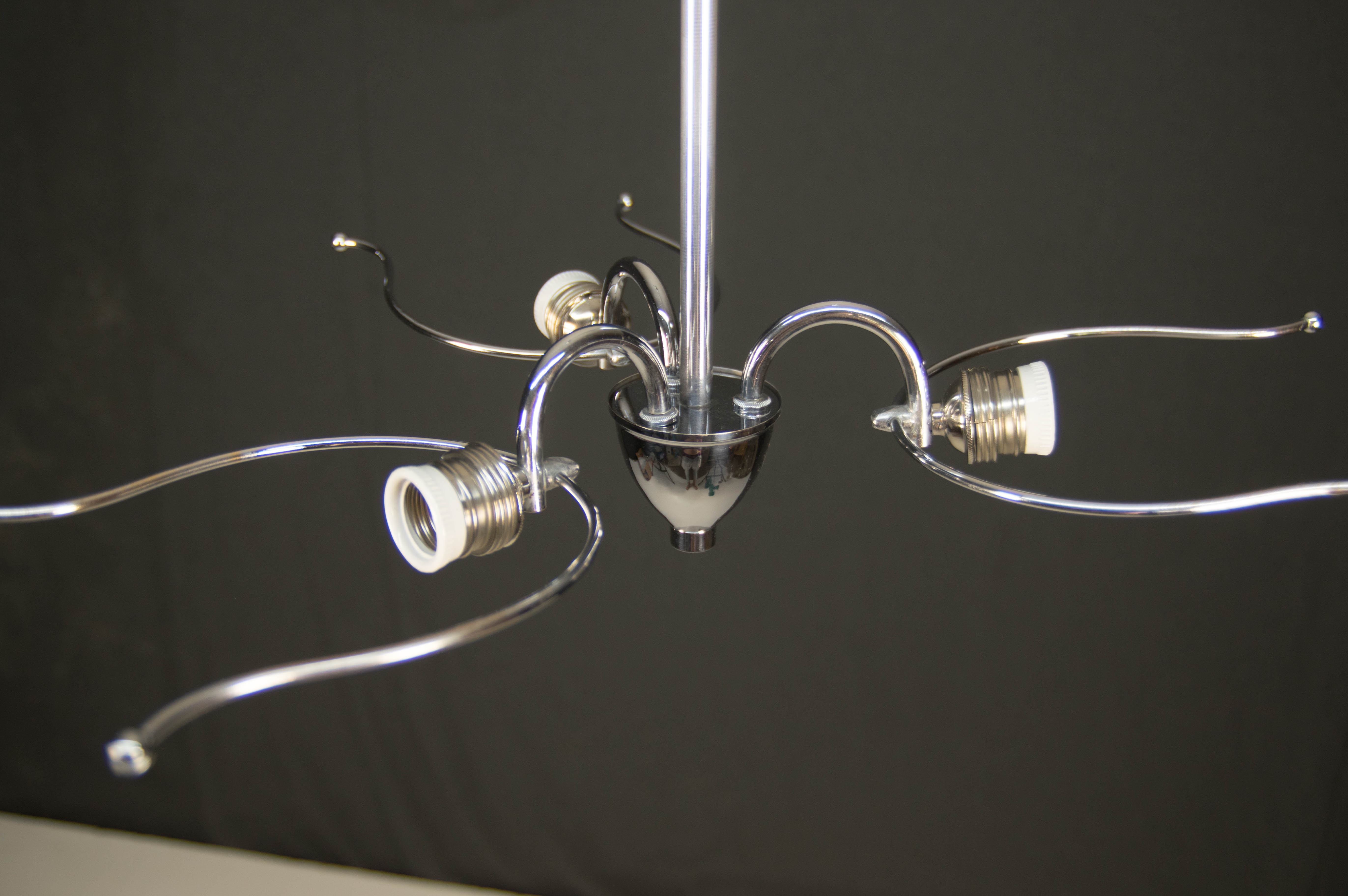 Minimalist 3-flamming Chandelier, 1930s