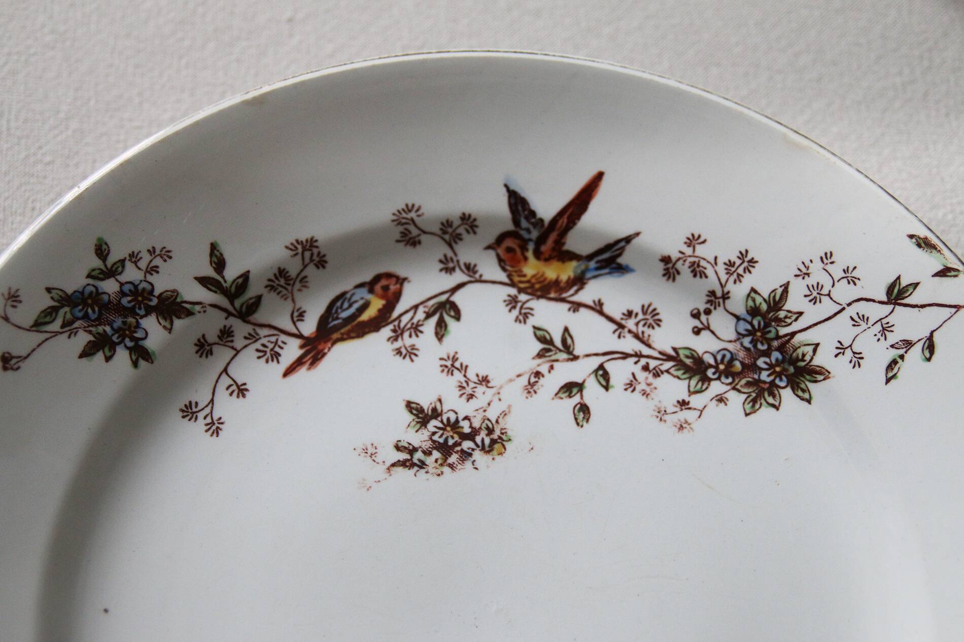 2 dessert plates Faïence d'Onnaing from Northern France