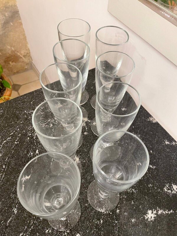 Grands Verres lot de 9 Anciens