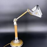 Art Deco desk lamp Pirouett chrome, brass and wood, 1930