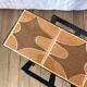 Magazine rack in ceramic and black, orange and brown iron from the 70s
