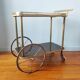 Vintage bar cart rolling serving trolley