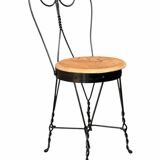 Set of 4 vintage wrought iron chairs from the 1940s.