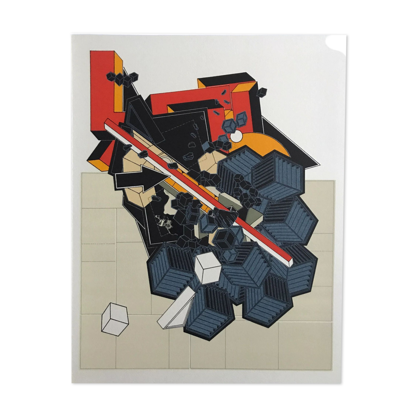 Lithographie d'Alain Le Yaouanc, la terre, 1978