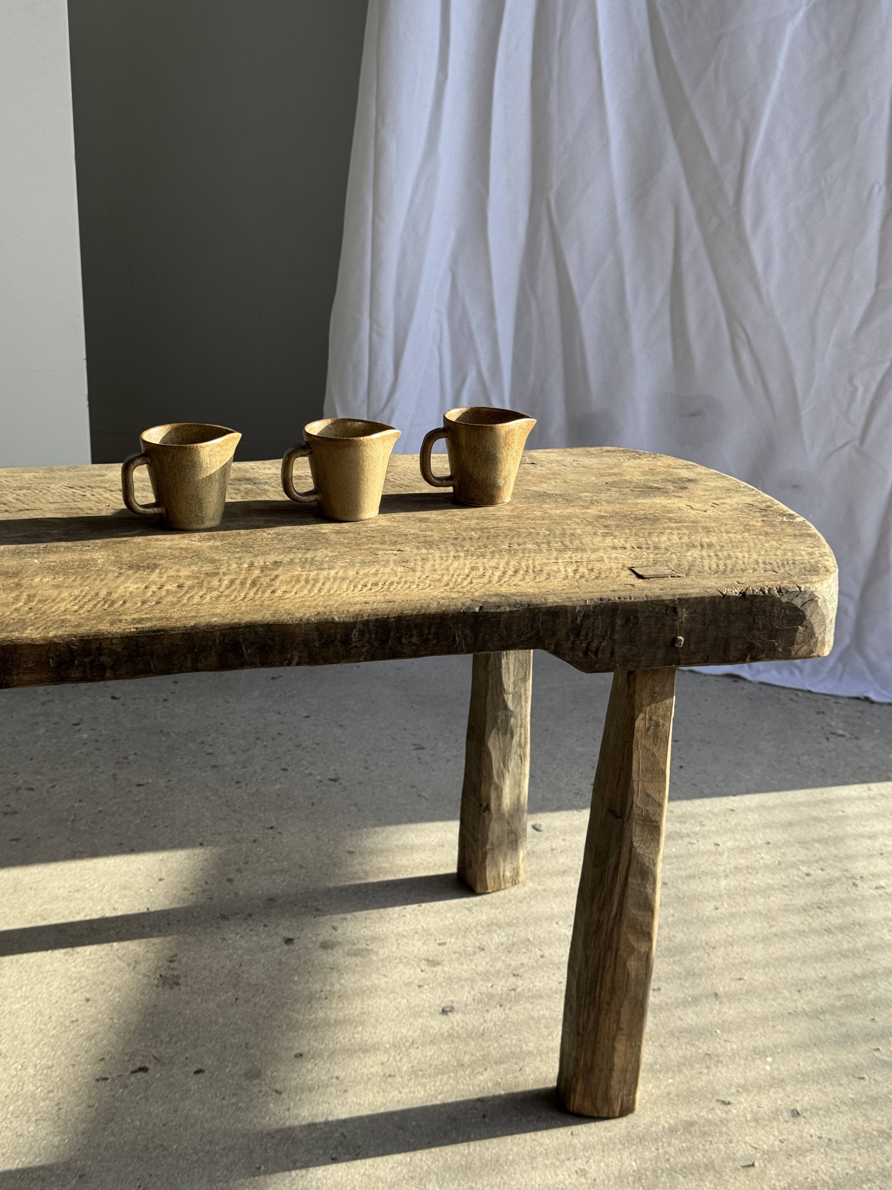 Set of 3 small jugs or milk pots in stoneware H8 D8.5