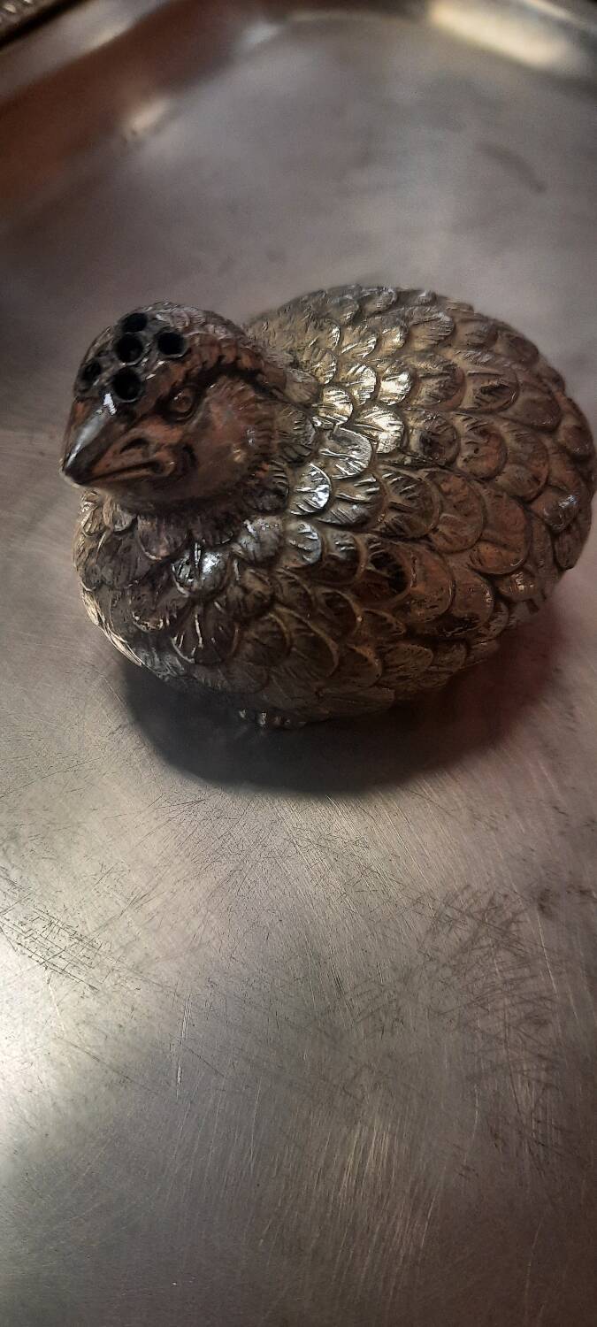 Silver metal sugar bowl