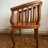 Exotic wooden canne colonial armchair