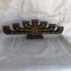 Scandinavian handcrafted painted wooden candlestick