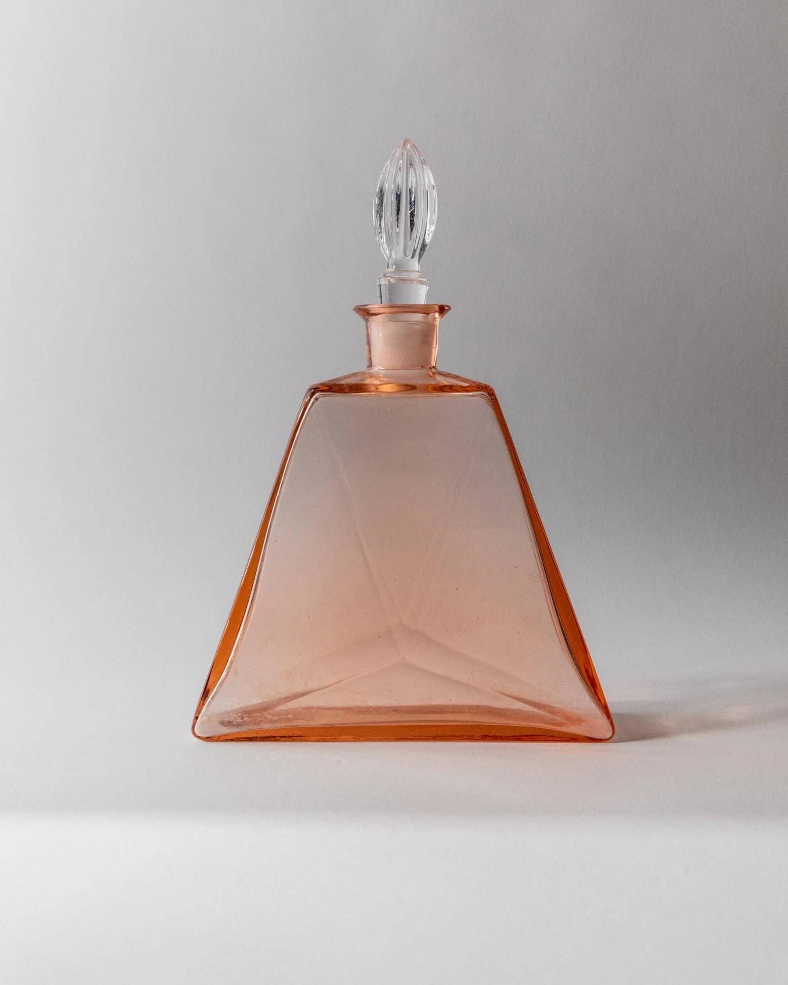 Ensemble de 2 carafes vintage en verre de Murano des années 1940, verre Rosalin avec bouchons