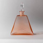 Set of 2 vintage Murano glass carafes from the 1940s, Rosalin glass with stoppers.