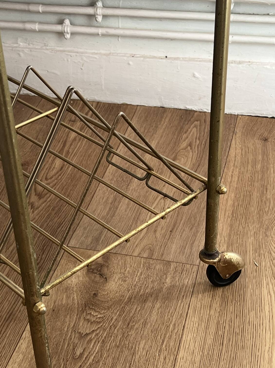 Vintage serving cart on wheels