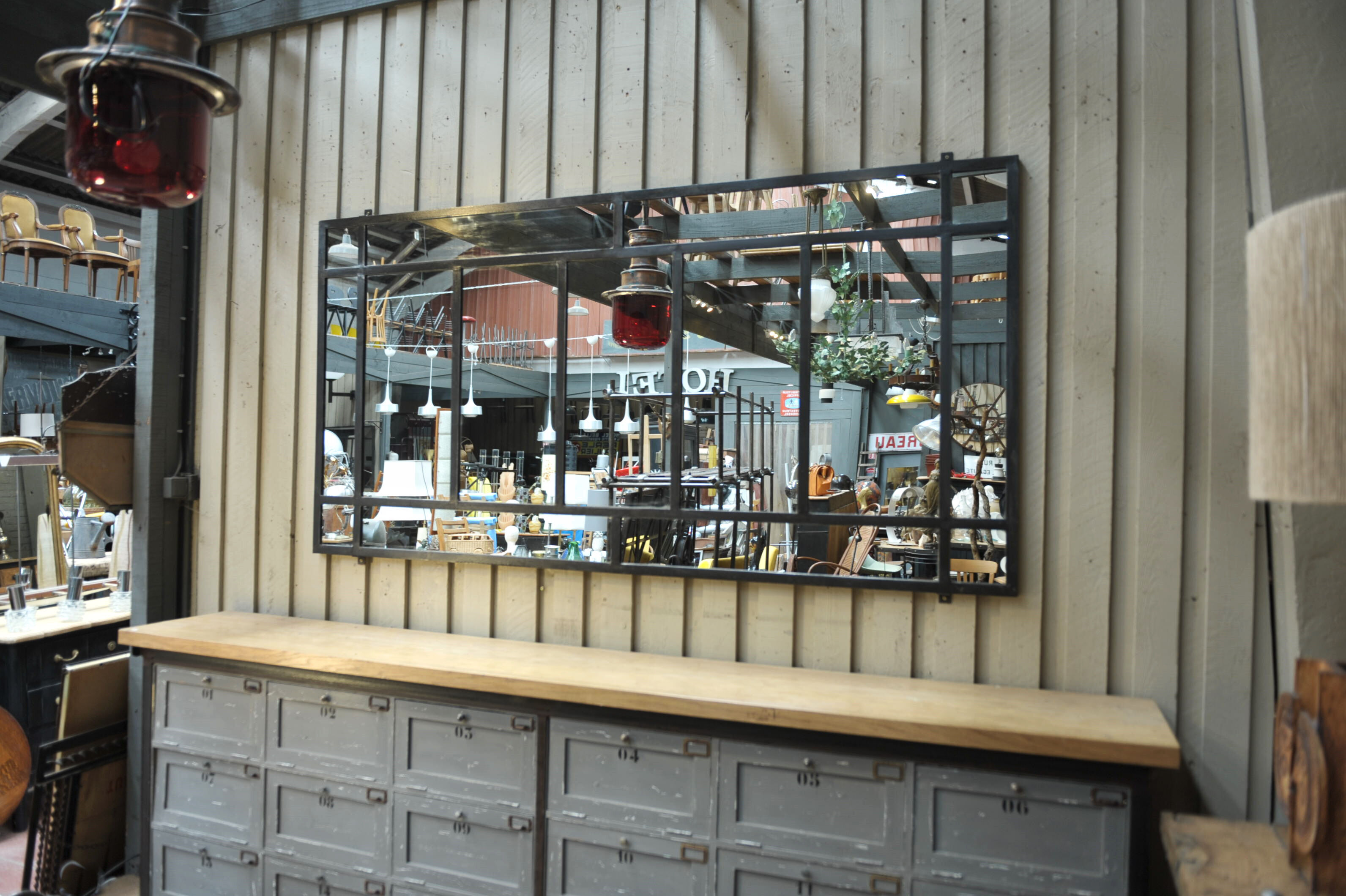 Industrial metal mirror 1930s - 112x221cm