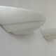 Pair of vintage matte white plaster wall lights, France 1970