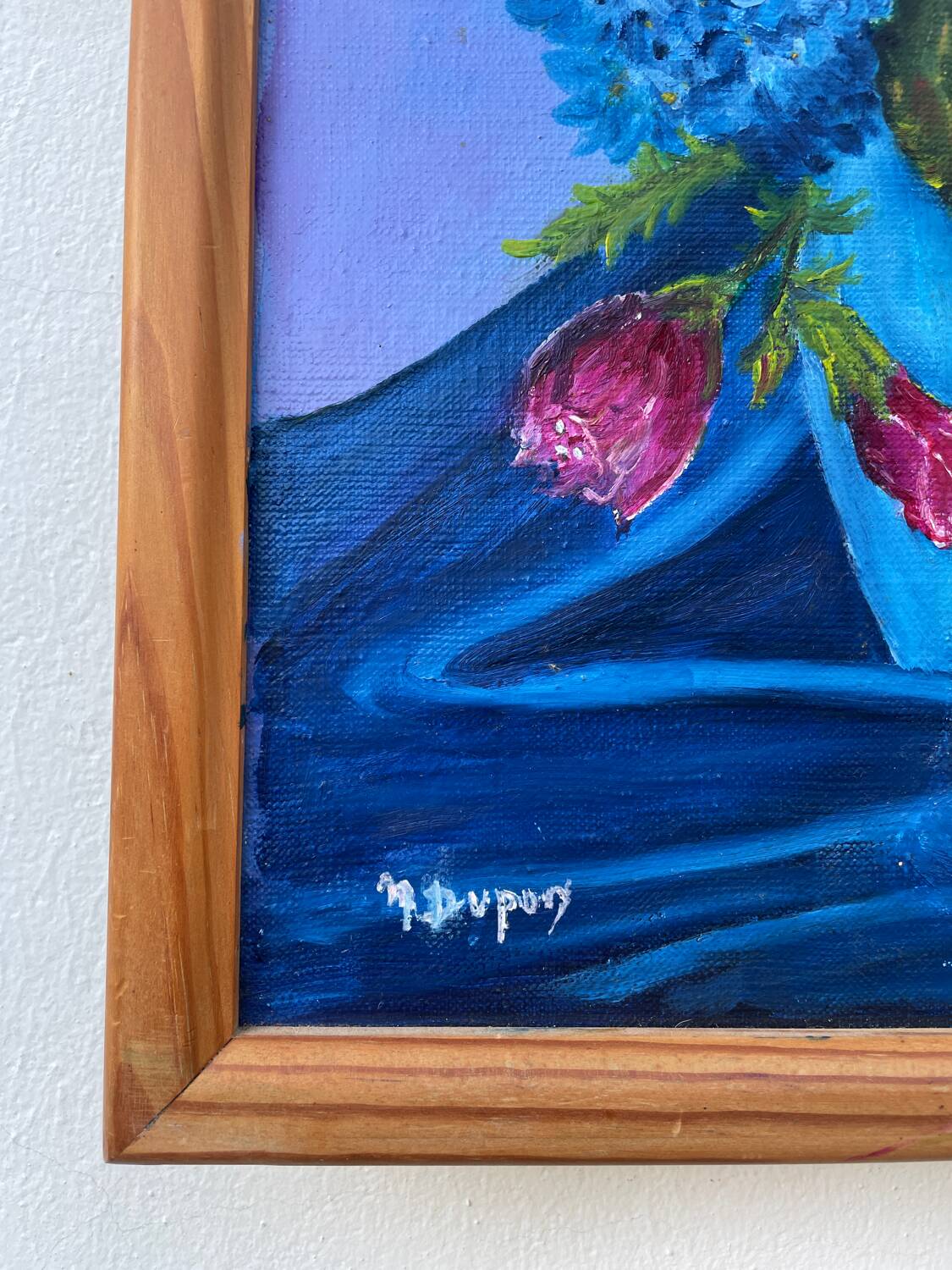 Tableau peinture bouquet de fleurs huile sur toile 