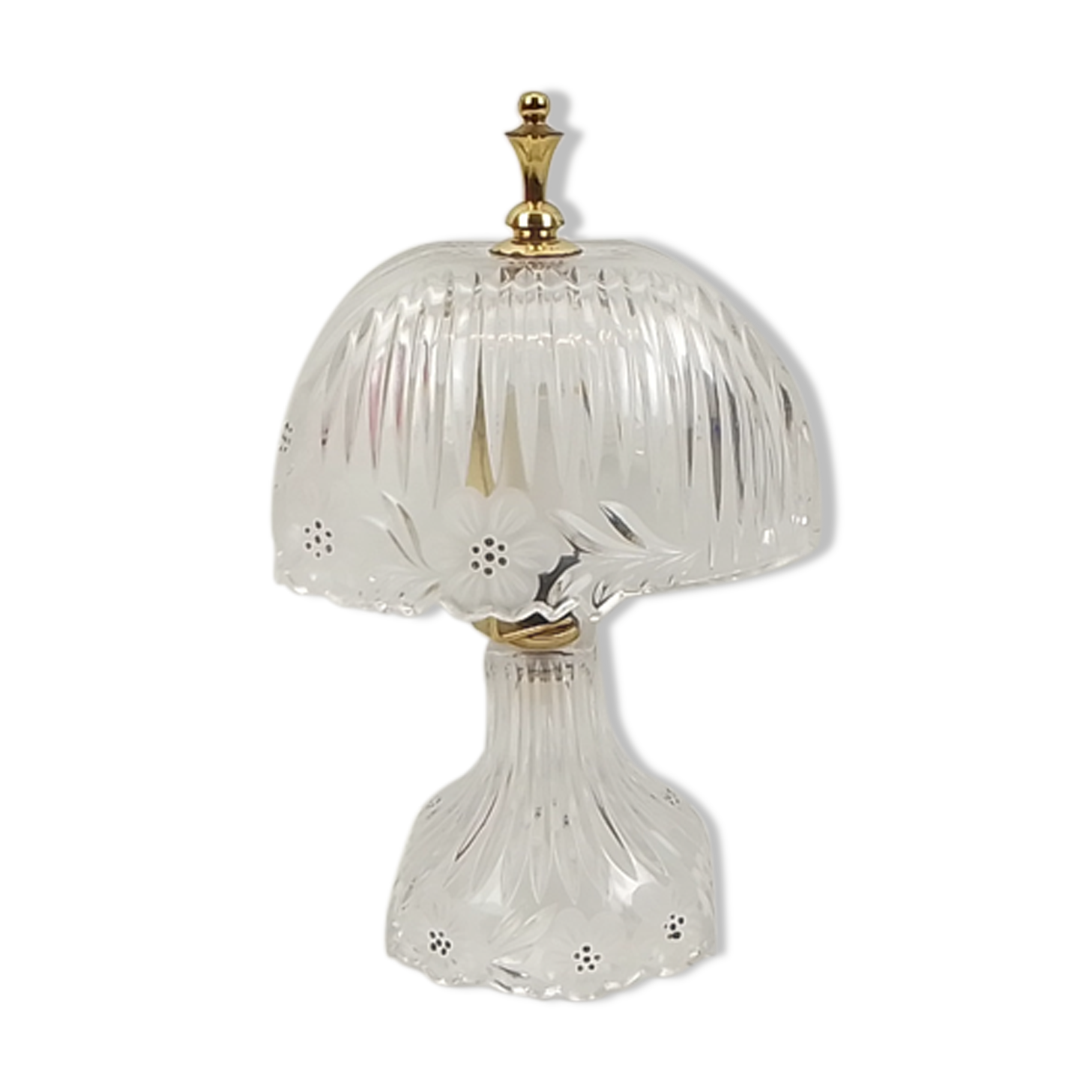 Table lamp in transparent crystal decoration flowers 28 cm