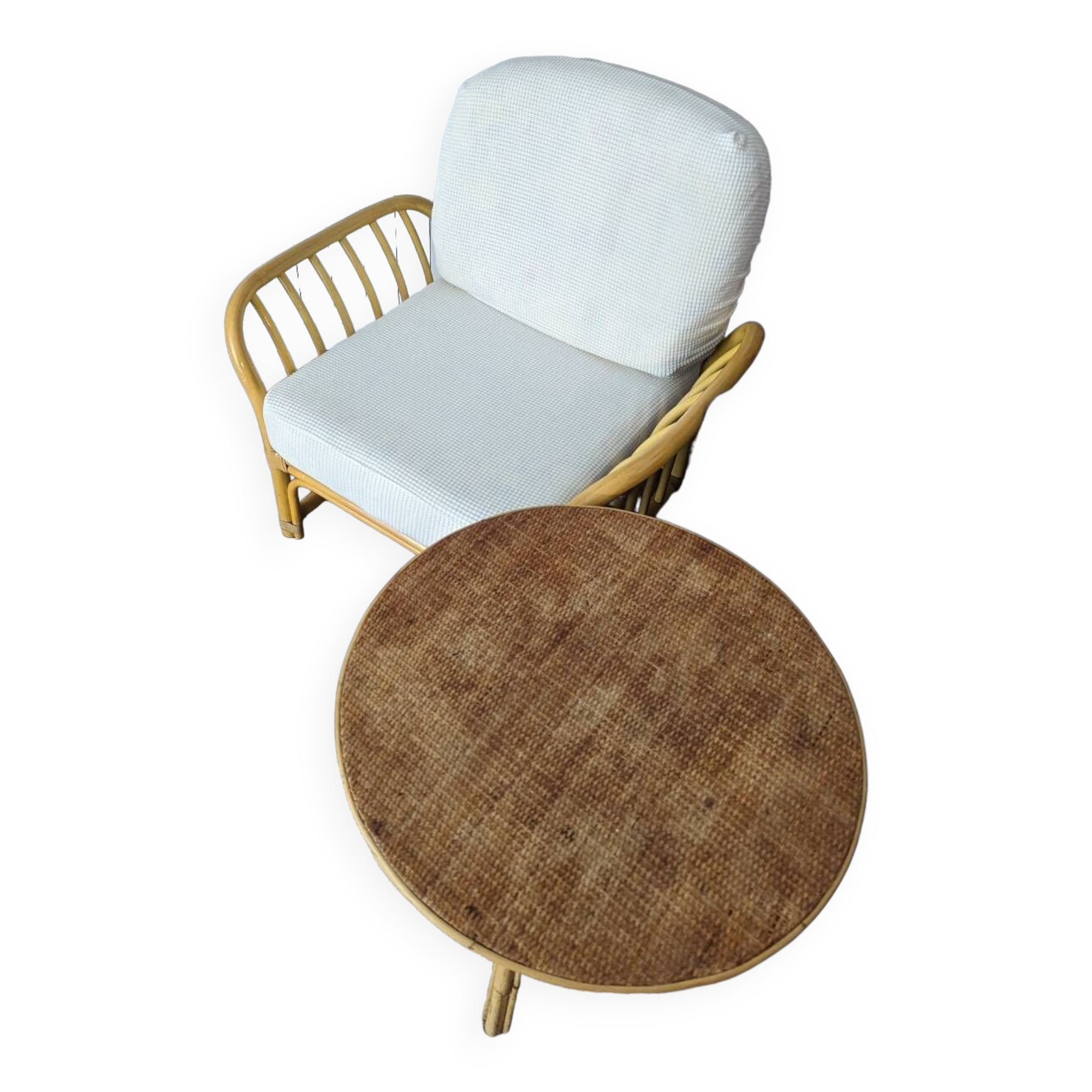 Rattan armchair from Maison Maugrion