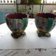 Pair of antique ceramic pot covers