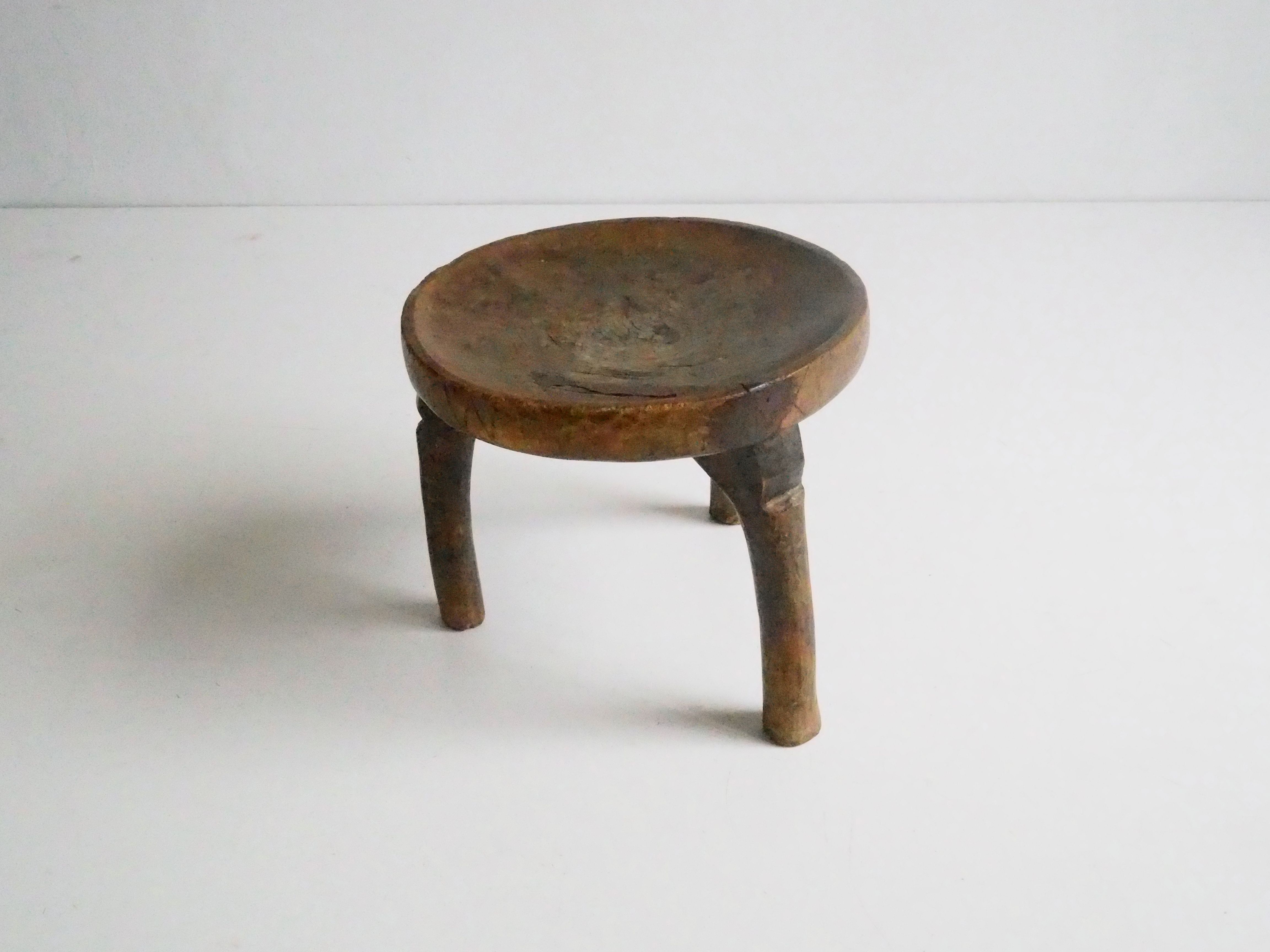 Wa-Hehe tribal carved tripod stool, Tanzania 1950s