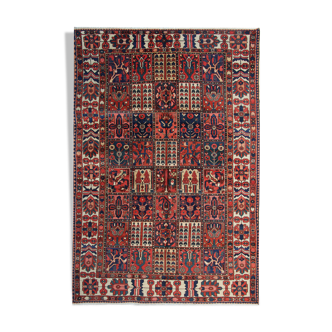 Hand made traditional persian area rug fine red wool carpet 210x279cm