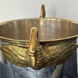 Champagne bucket with swans, in silver and gold metal, attributed to Christofle, 1940/1950